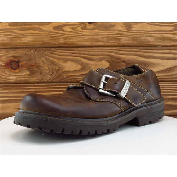 Bed|St?‎ Sz 43 Monk Oxfords Brown Leather Men Buckle Medium (D, M) - Picture 1 of 11